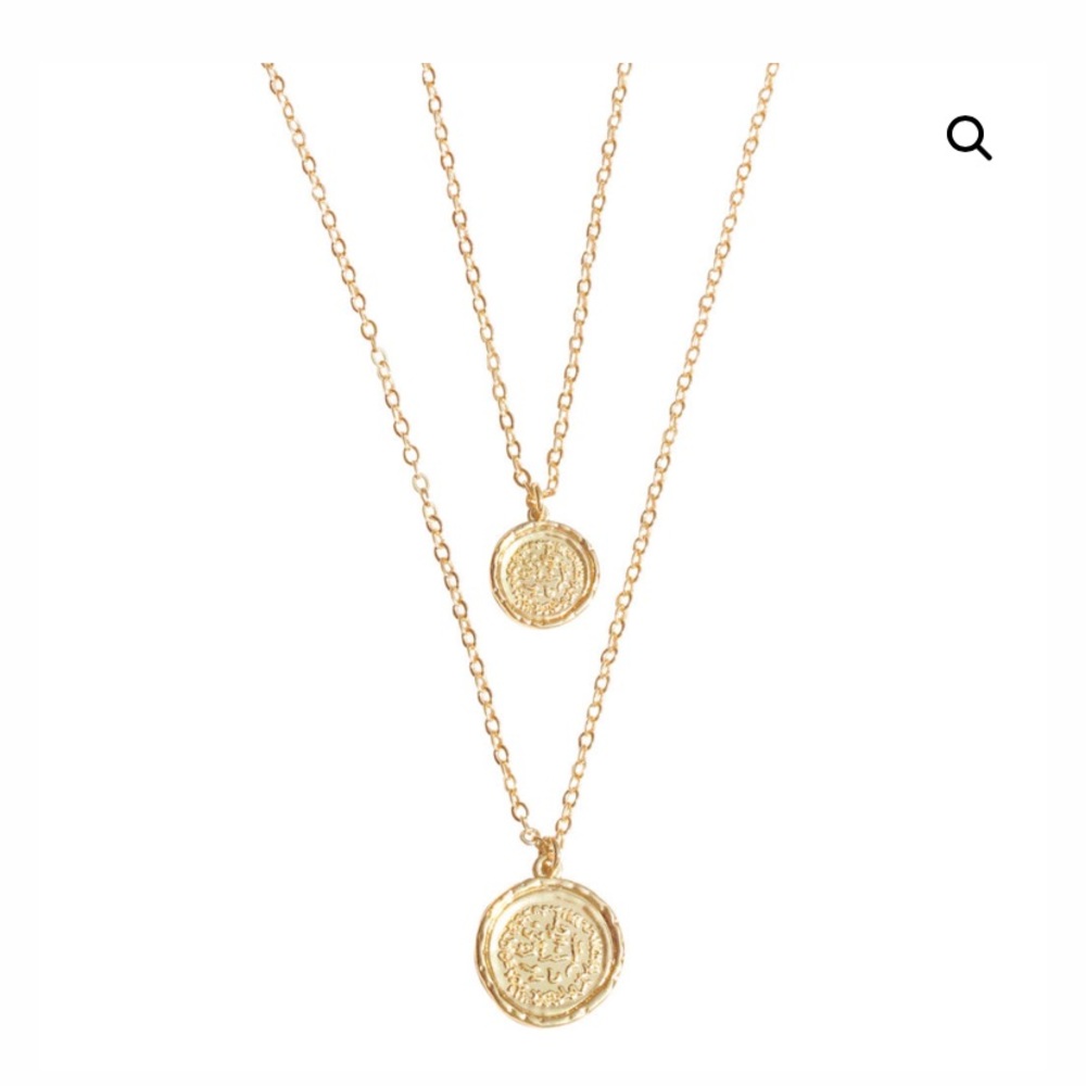 Amber Sceats Gold Double Coin Necklace